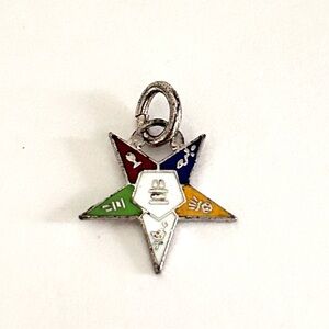 Sterling Order of the Eastern Star (OES) Vintage Charm Pendant